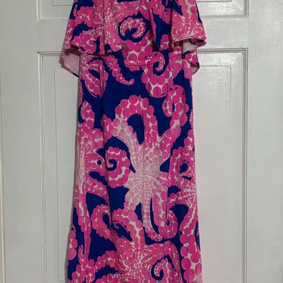 Lilly Pulitzer Meridian Midi Ikat Blue Dress - Picture 4 of 4